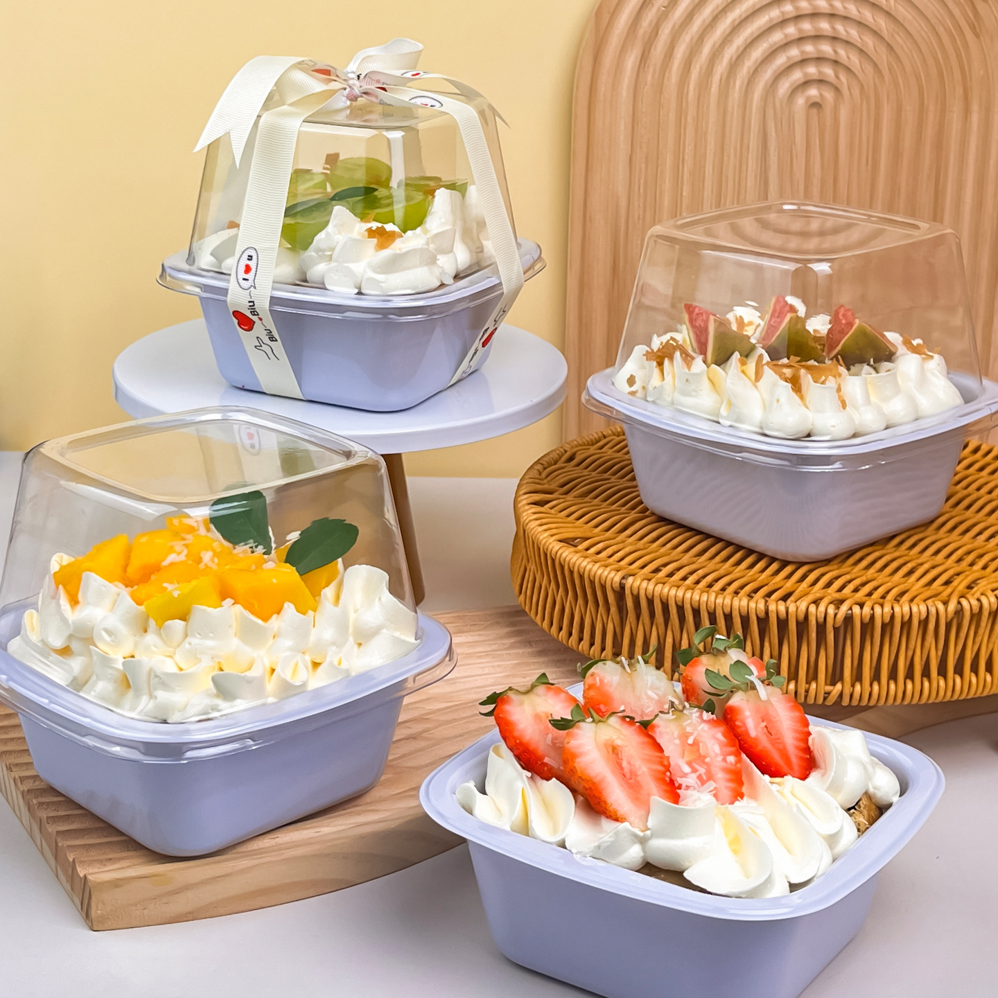 3寸草莓奶油蛋糕盒子千层慕斯