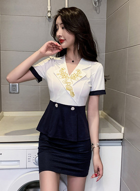 足疗足浴工作服女性感套装气质美容师技师服桑拿按摩会所沐足工衣