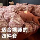 复古风全棉加厚磨毛四件套法式 纯棉四件套床笠高级感南通床上用品