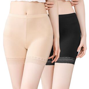 不卷边安全裤 三分打底裤 防走光口袋女大码 薄款 保险裤 二件价新中式