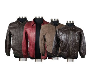摩托骑行清仓 宽松时尚 古着二手男真皮夹克 羊皮皮衣外套秋冬短款