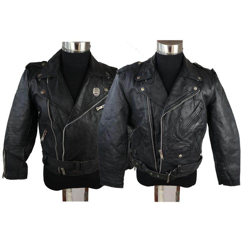 机车摩托骑行头层牛皮男款真皮皮衣冬季修身拉链经典复古日系