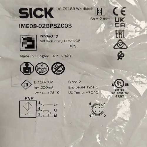 适用接近开关IME08-02BPSZC0S，订货号10512议价