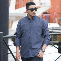 Extra Large Long Sleeve Dress Shirt For Men Pointed Collar Business Casual Plus Size thumbnail 5