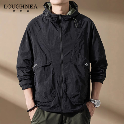 LOUGHNEA轻奢品牌双面穿防晒衣男冰丝速干夏季轻薄中年防晒服外套