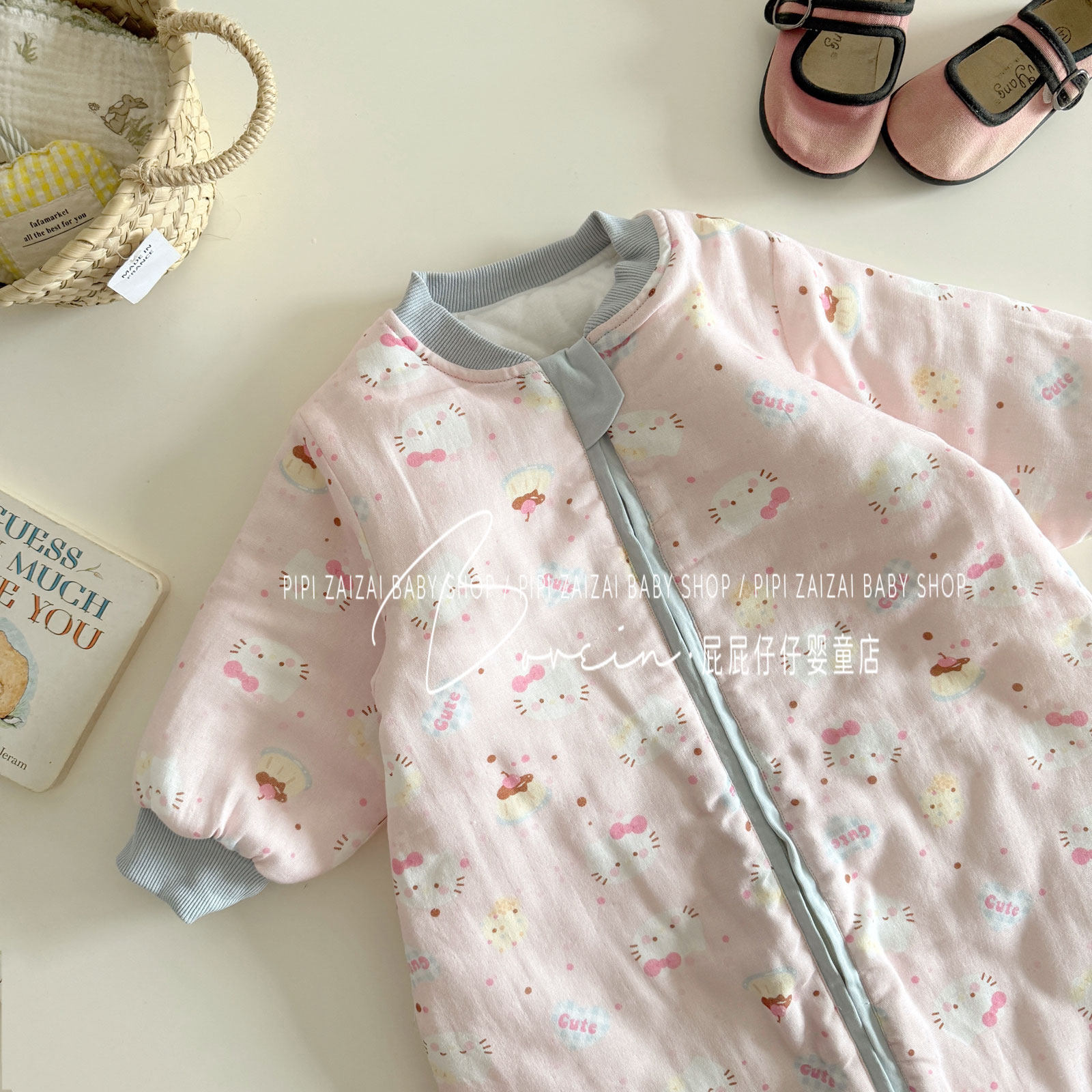 韩系宝宝秋冬睡袋婴幼儿夹棉纱布睡衣连体儿童双层分腿防踢睡衣,婴童用品,睡袋/防踢被,淘宝优惠券,粉丝福利购,淘宝优惠卷