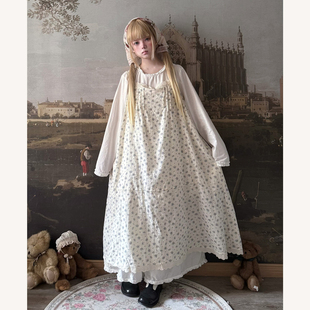 外搭罩裙 无袖 Labeau 甜美田园风蕾丝花边碎花吊带裙春夏季