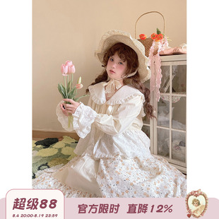 Labeau-春蕾-日系复古海军领碎花衬衫女设计感小众甜美宽松上衣