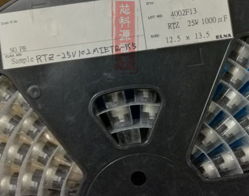 RTZ-25V102MIETQ-R5 ELNA贴片电解 25V1000UF 高频低阻 12.5X13.5