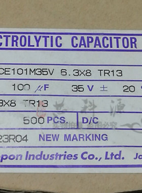 NACE101M35V6.3x8TR1 NIPPON 贴片铝电解 35V100UF 100 35E 6.3x8