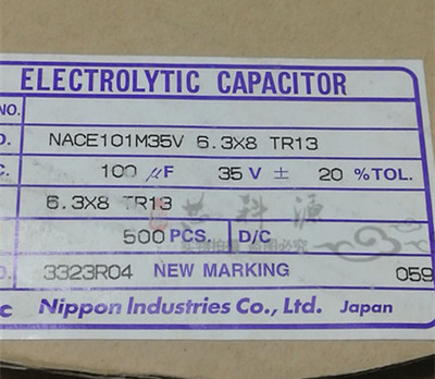 NACE101M35V6.3x8TR1 NIPPON 贴片铝电解 35V100UF 100 35E 6.3x8