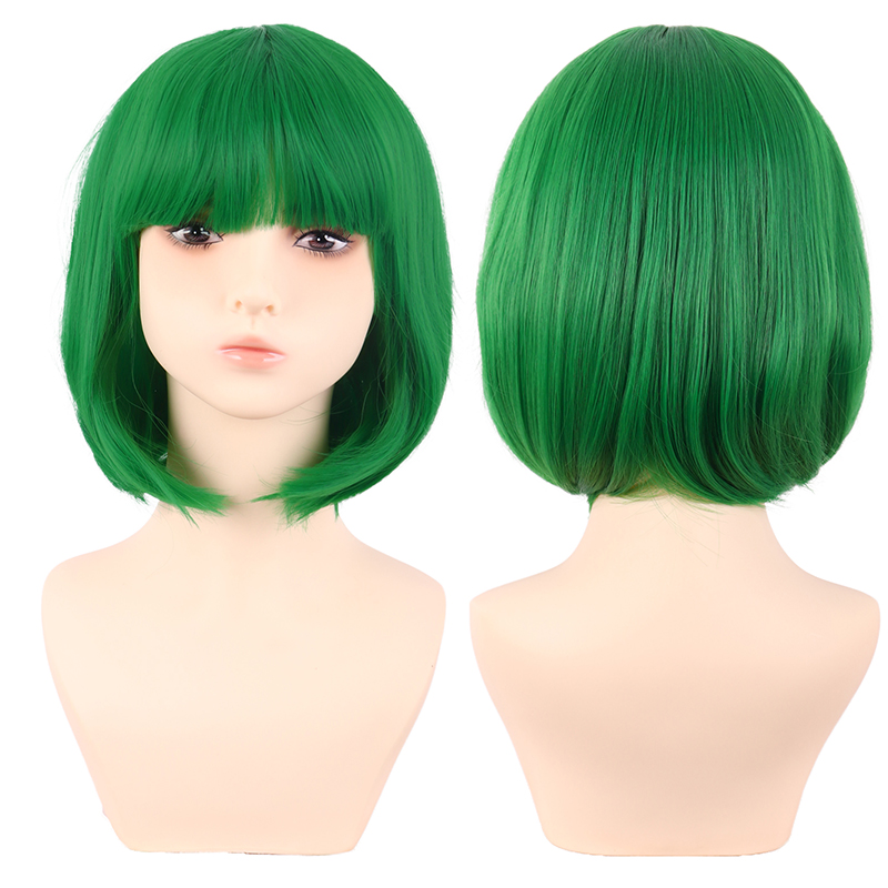 潼漫高温丝齐刘海bobo头cos假发