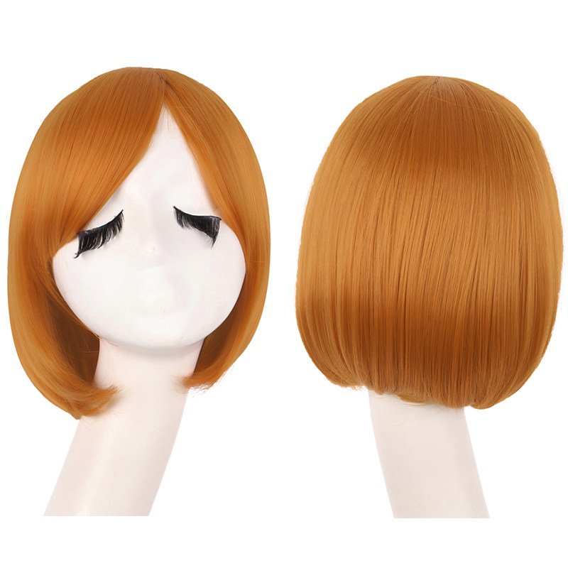 潼漫 cos假发女万用短发bobo头橙色金桔色少女短直发娜美假毛头套