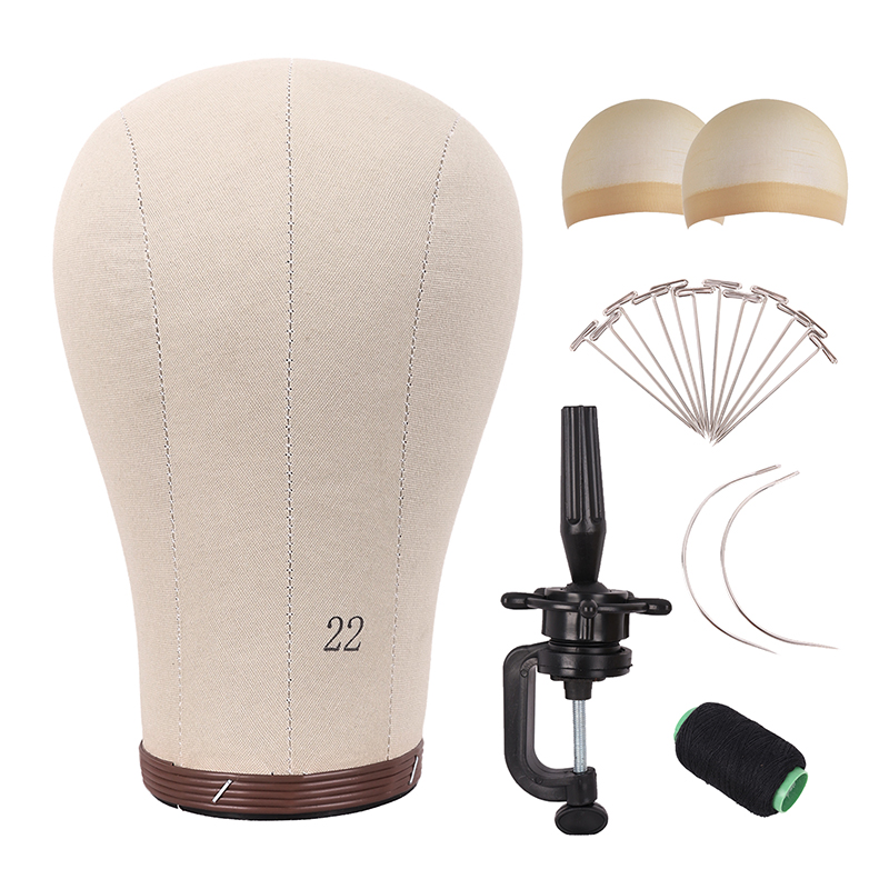 模特头纯色帆布送支架撑