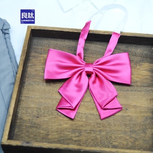 短尾领结女生燕尾蝶领花亮面免打琉金jk制服酒红水手服配饰蝴蝶结