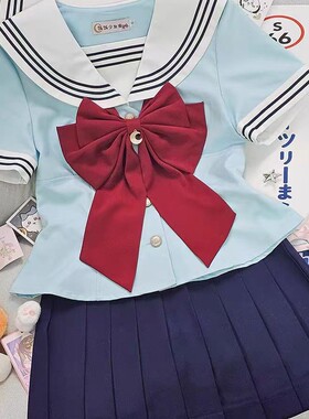 饭饭家收腰水手服jk短袖夏季学院