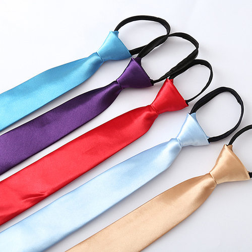 懒人拉链黑色细领带男女韩版窄领带潮时尚休闲5CM领带易拉得