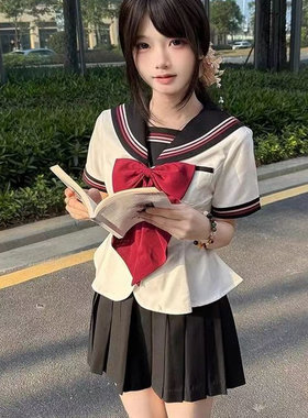 粉色超大领结女纯色蝴蝶结jk制服衬衫学院风燕尾水手服领花