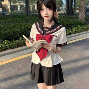 粉色超大领结女纯色蝴蝶结jk制服衬衫学院风燕尾水手服领花