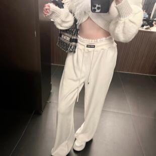 女 长裤 奶皮感减龄 蕾丝包腰进口高密度顺滑弹力松紧休闲裤