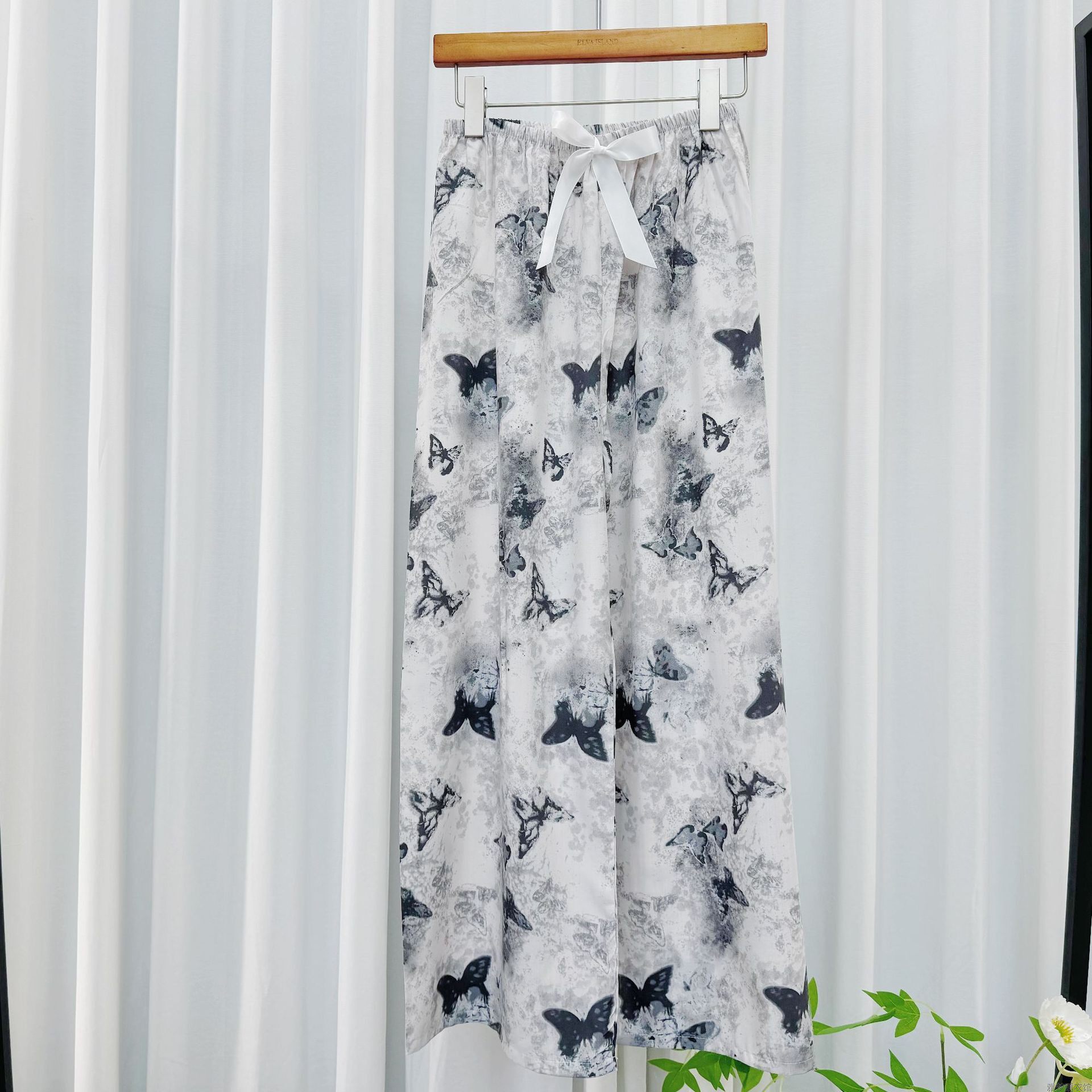 睡裤女夏季纯棉绸薄款宽松阔腿裤夏装家居沙滩裤可外穿休闲长裤子