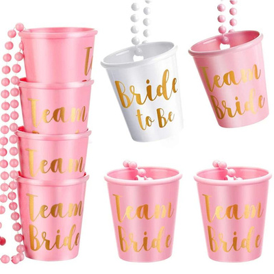 单身派对准新娘伴娘装饰项链杯子