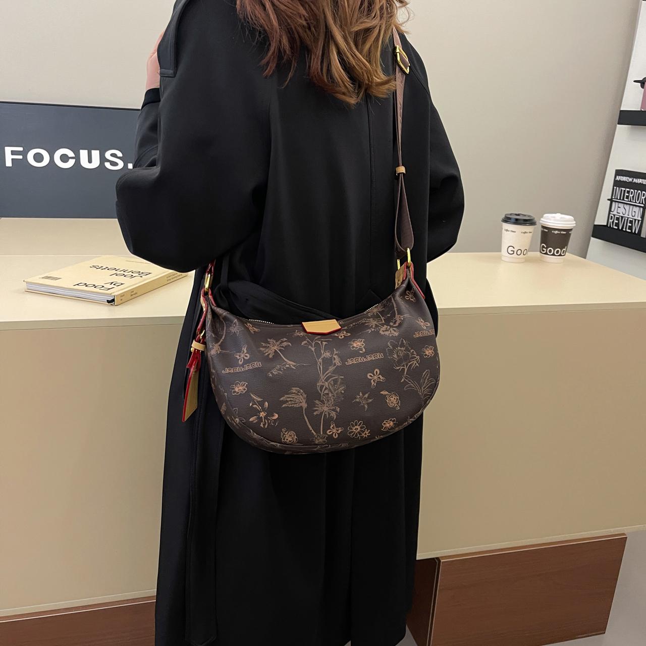 CITEX LV官方旗舰店复古印花女士腰包包2024秋冬新款饺子包老花休