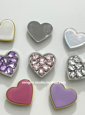 高级感爱心支架立体手机壳背贴简约懒人伸缩创意便携镭射气囊支架