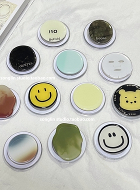 ins异形大理石创意圆型渐变色手机壳支撑伸缩magsafe啪嗒磁吸支架