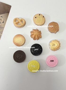 ins饼干曲奇奥利奥简约仿真食物简约手机壳x背贴支撑伸缩气囊支架