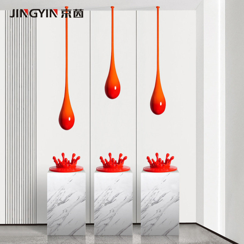 现代家居雕塑水滴吊饰酒店大堂天花吊顶挂件创意水花艺术装饰摆件