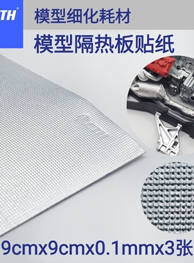 CTH 模型隔热贴纸 方块纹 1/24 9x9cm 3张装 带背胶 模型改件