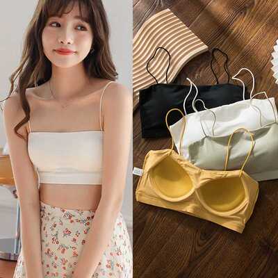 夏季新品细肩带抹胸内衣女一体式裹胸小背心内搭打底小吊带