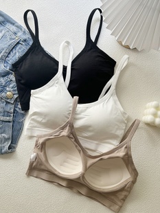 吊带带胸垫文胸一体式内衣女纯棉美背夏季内搭外穿抹胸打底小背心