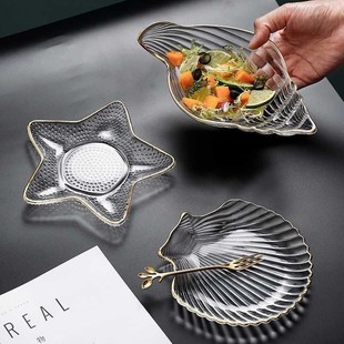 Small Glass Plates and Bowls Set Fruit Plate Jewelry Storage