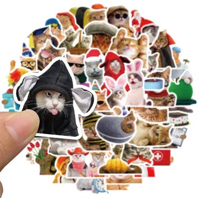 Funny Cute MEME Cat Animals Stickers Kawaii Cats Graffiti De