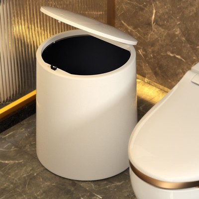 Rubbish Can Kitchen Toilet Trash with Press Lid Garbage Bin