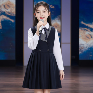 元旦儿童中小学生爱国合唱演出服演讲朗诵比赛服装男女童礼服冬季