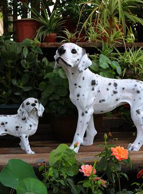 仿真斑点狗摆件宠物狗大麦町犬模型家居庭院花园落地看门狗摆设大