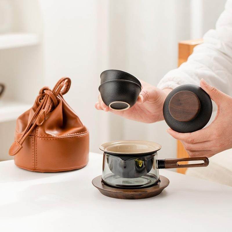 旅行茶具套装陶瓷户外茶具一壶二杯便携式防烫茶水分离办公室礼品,餐饮具,旅行茶具,淘宝优惠券,粉丝福利购,淘宝优惠卷