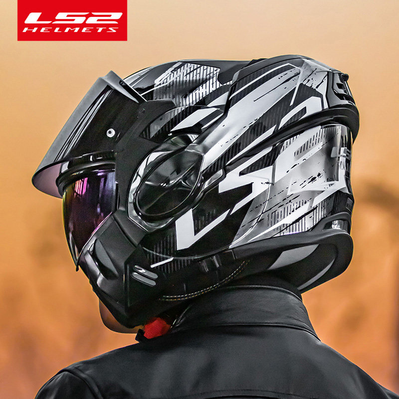 LS2揭面盔男摩托车头盔后空翻双镜片机车全盔摩旅防雾半盔四季399|msdalam kategori motosikal/Equipment/Fitting, peralatan penunggang motosikal, Topi keledar motosikal - dari Buy2taobao.com untuk memberikan perkhidmatan ejen Taobao profesional membeli