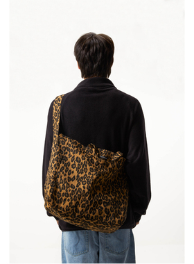 fourfourtwoone原创复古豹纹大容量单肩包斜挎手提包托特包男女