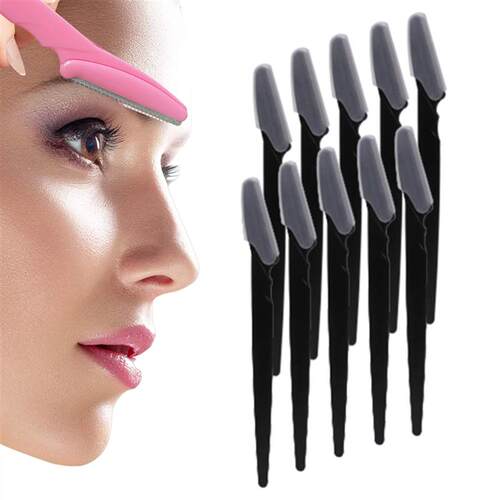 10/40Pcs Eyebrow Trimmer Face Blade Shaver Portable Eye Brow