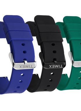 TIMEX天美时手表带男硅胶防水柔软黑色T49963 T49905手表带20mm