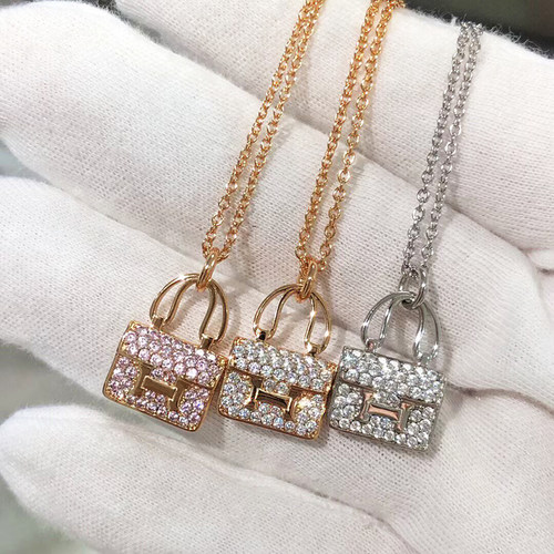 喜哥h康康包包项链18k玫瑰金小众