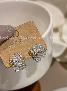 韩国东大门新款蕾丝花边珍珠耳环女小众设计银针高级气质百搭耳饰