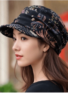 加绒保暖帽子鸭舌帽女