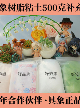 【具象】水晶树脂粘土黏土冷瓷土素材土半透明免烤软陶多肉500克