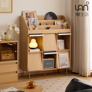 懒生活实木斗柜简约日式客厅书柜小户型收纳储物柜中药柜铁艺斗柜