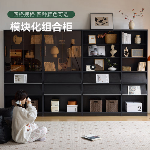 满屋书柜一体整墙落地展示柜